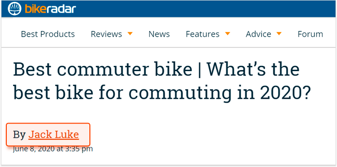 BikeRadar 可点击作者姓名